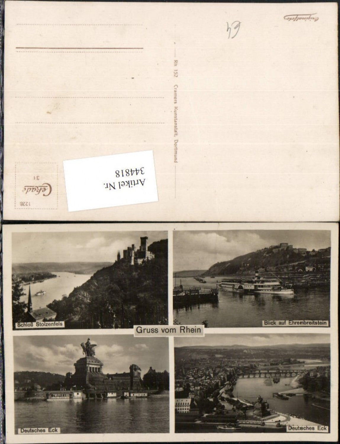 344818,Koblenz Deutsches Eck Denkmal Schoss Stolzenfels Ehrenbreitstein Mehrbildkarte