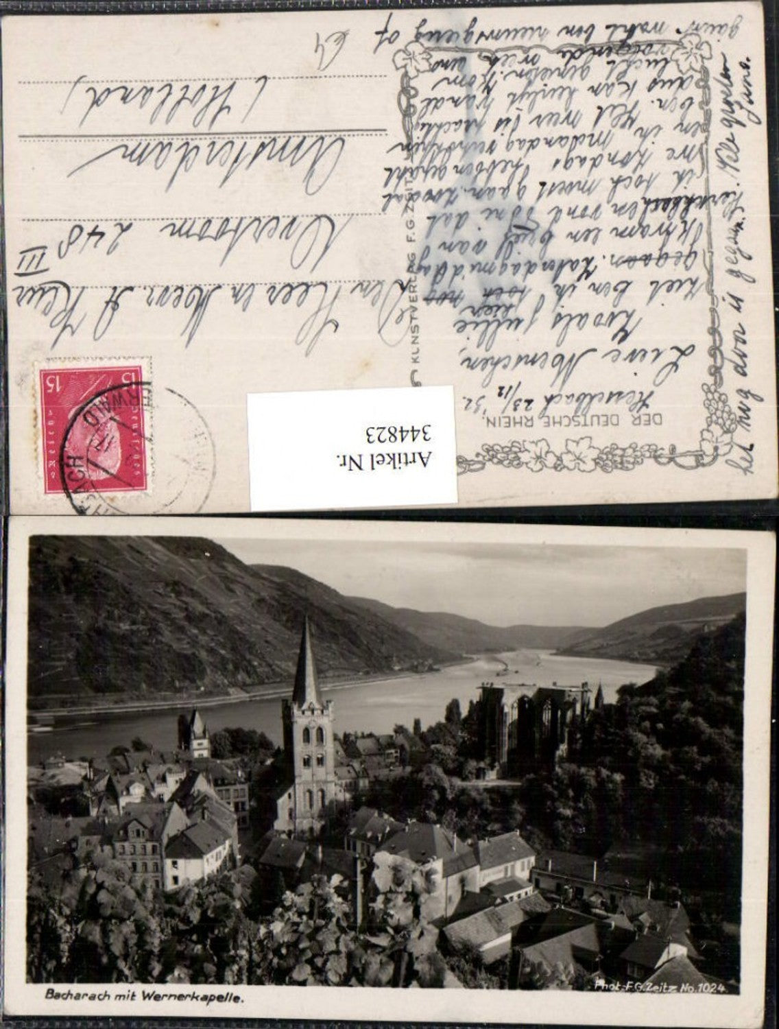 344823,Bacharach Teilansicht m. Wernerkapelle