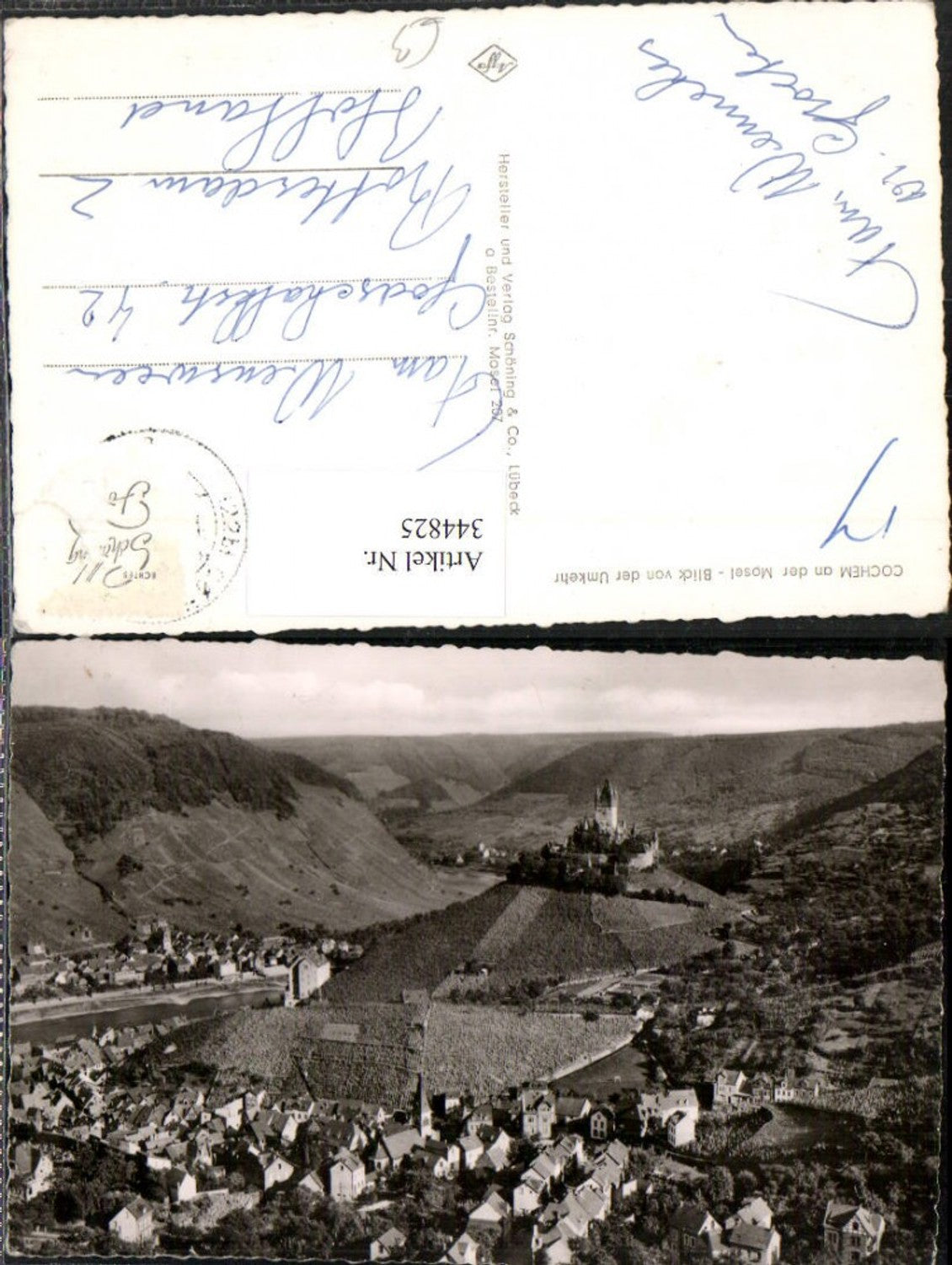 344825,Cochem an d. Mosel Totale von der Umkehr