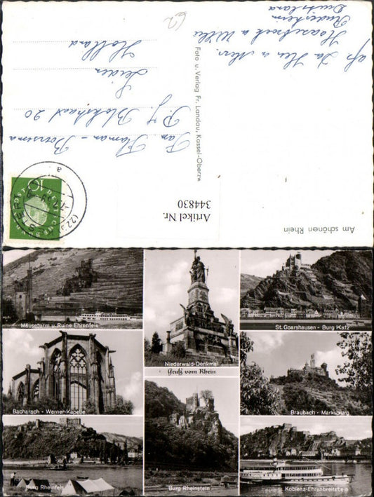 344830,St. Goarshausen Burg Katz Koblenz Dampfer Burg Rheinstein Werner-Kapelle Mehrbildkarte
