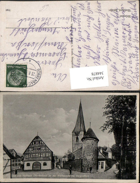 344878,Das alte Rathaus Dörrenbach an d. Weinstraße b. Bergzabern Kirche