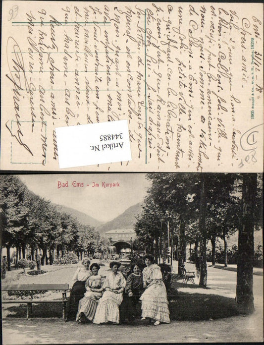 344885,Bad Ems Im Kurpark Frauen m. Kleider