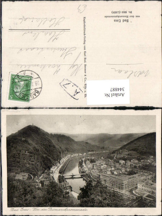 344887,Bad Ems Totale von der Bismarck-Promenade