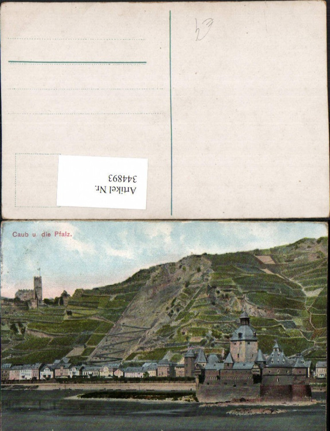 344893,Caub Kaub Teilansicht m. Burg Pfalz