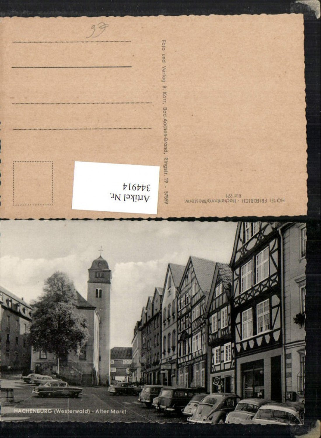 344914,Hachenburg Alter Markt Straßenansicht Kirche