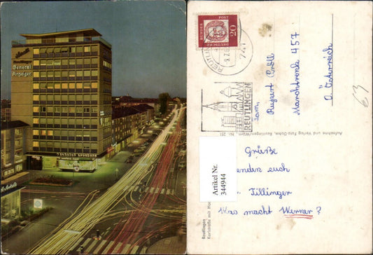 344944, Reutlingen Karlstraße with high-rise building