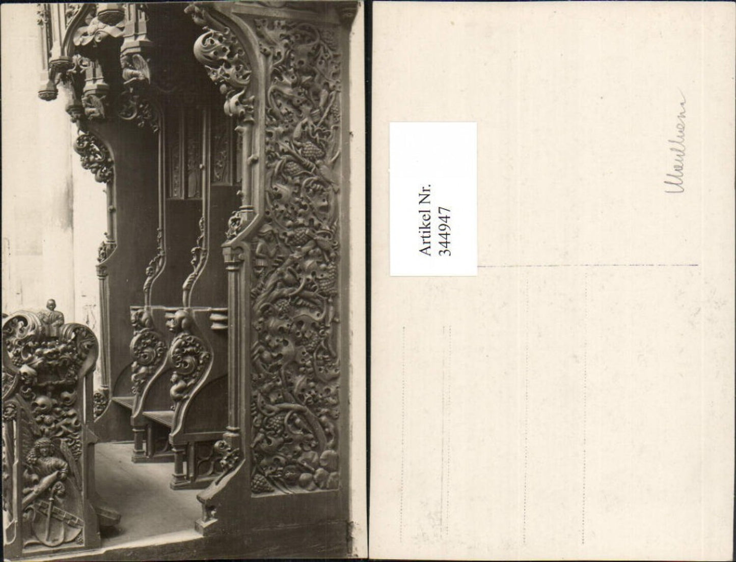 344947,Foto AK Kloster Maulbronn Chorgestühl Detail