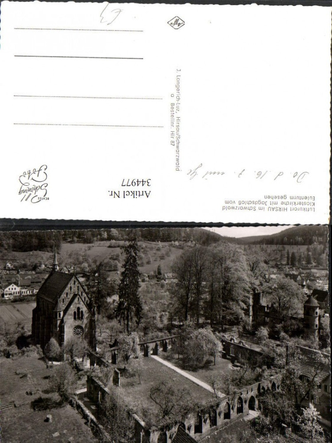 344977,Hirsau im Schwarzwald Klosterkirche Kirche m. Jagdschloss vom Eulenturm