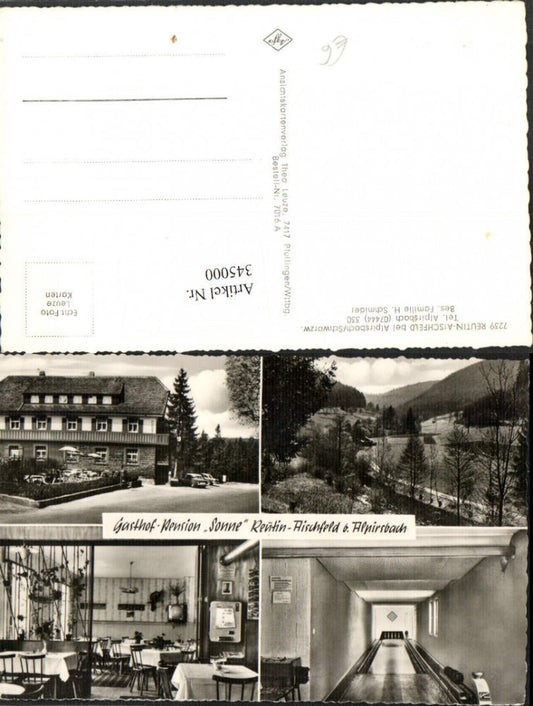345000, Reutin-Aischfeld near Alpirsbach, Gasthof Pension Sonne, bowling alley, multi-view map
