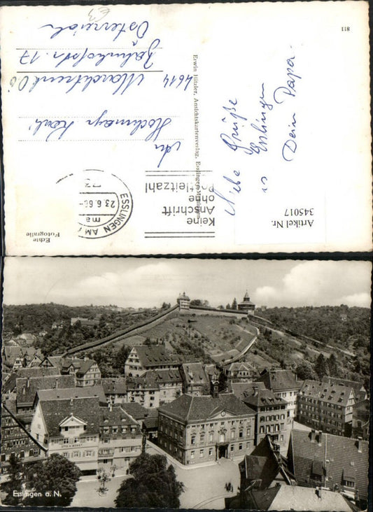 345017, Esslingen am Neckar, partial view of the town hall and fortress