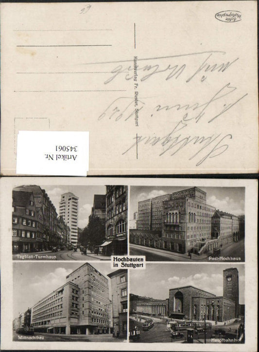 345061, Stuttgart Post Office Tower, Main Train Station, Tagblatt Tower, Mittnacht Building, Multi-image map