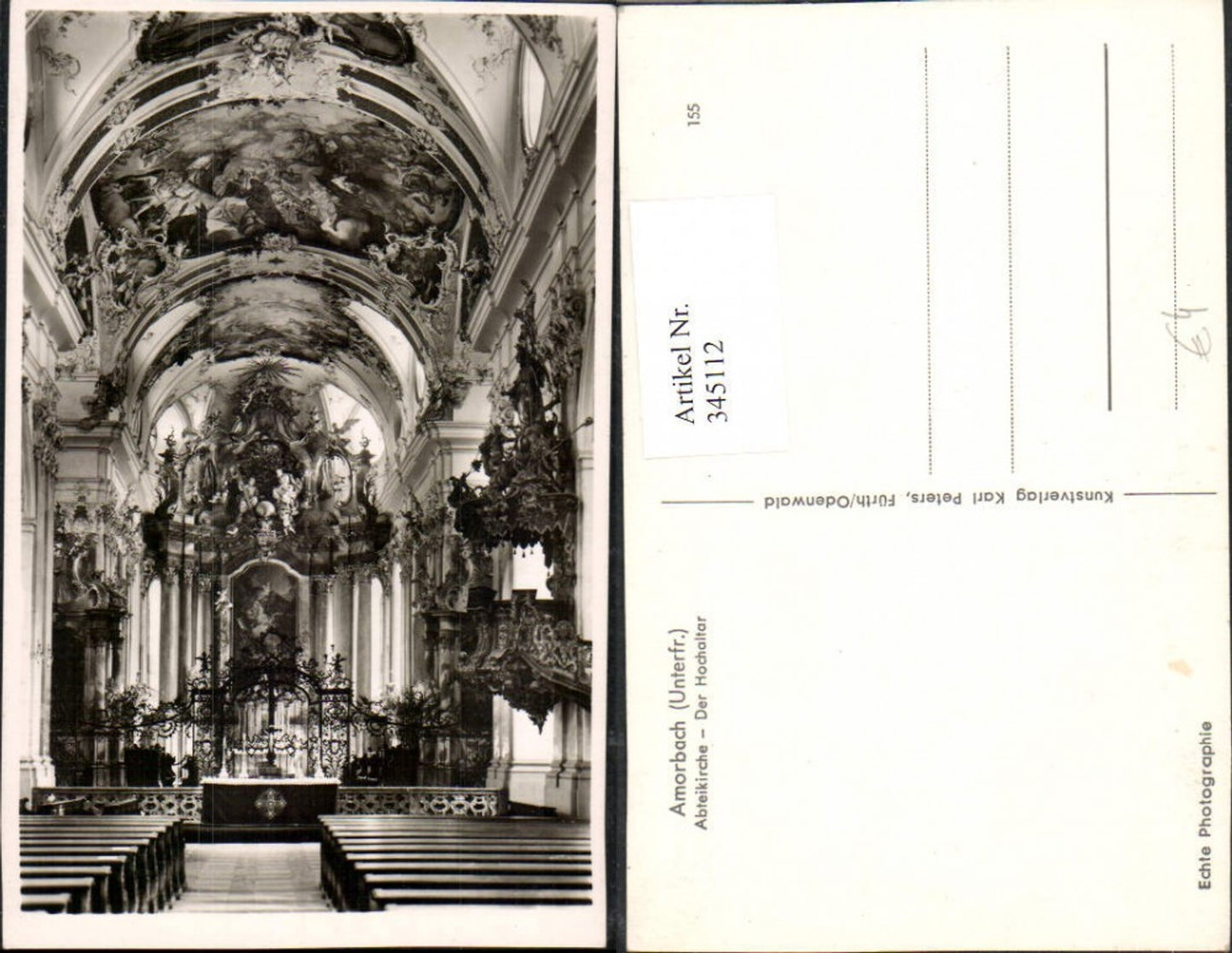 345112,Amorbach Abteikirche Kirche Innenansicht Hochaltar Kanzel
