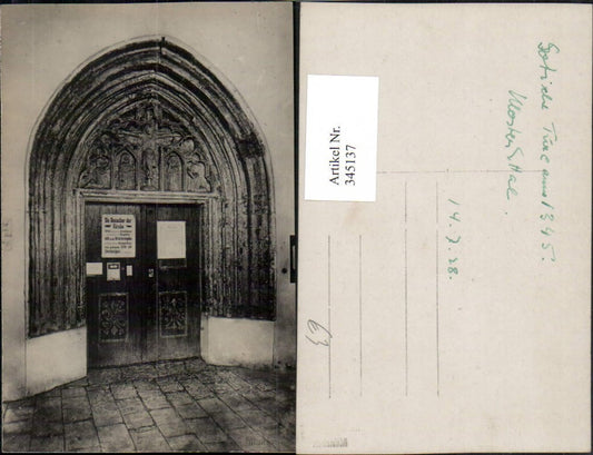 345137,Foto AK Kloster Ettal Gotisches Portal Tür