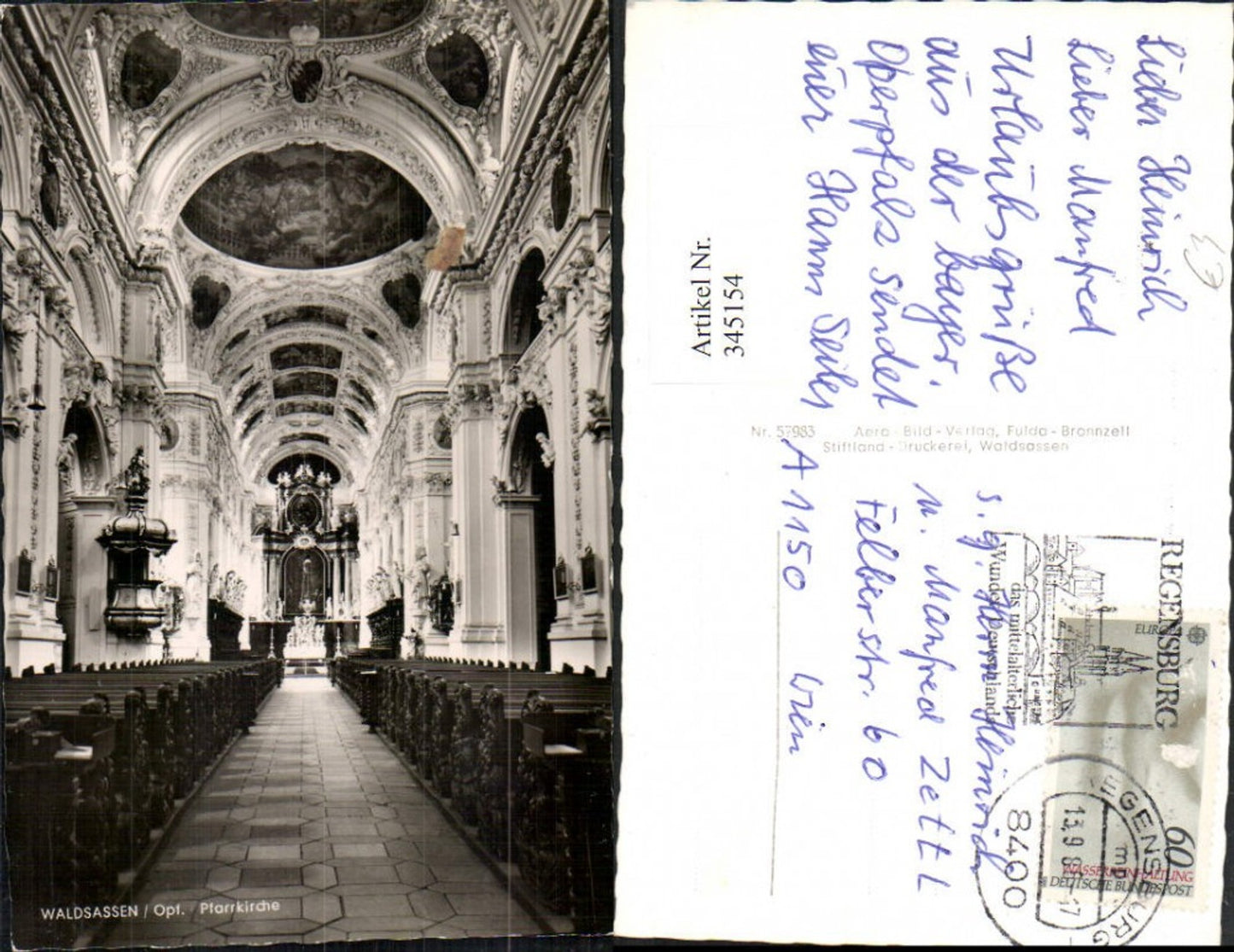345154,Waldsassen Pfarrkirche Kirche Innenansicht