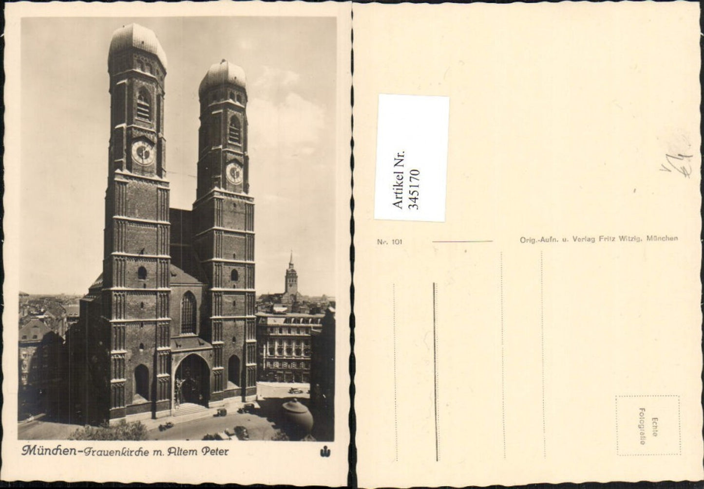 345170,München Frauenkirche Kirche m. Altem Peter pub Fritz Witzig 101