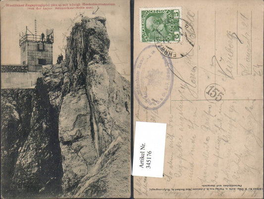 345176,Zugspitzgipfel m. Hochobservatorium b. Garmisch-Partenkirchen