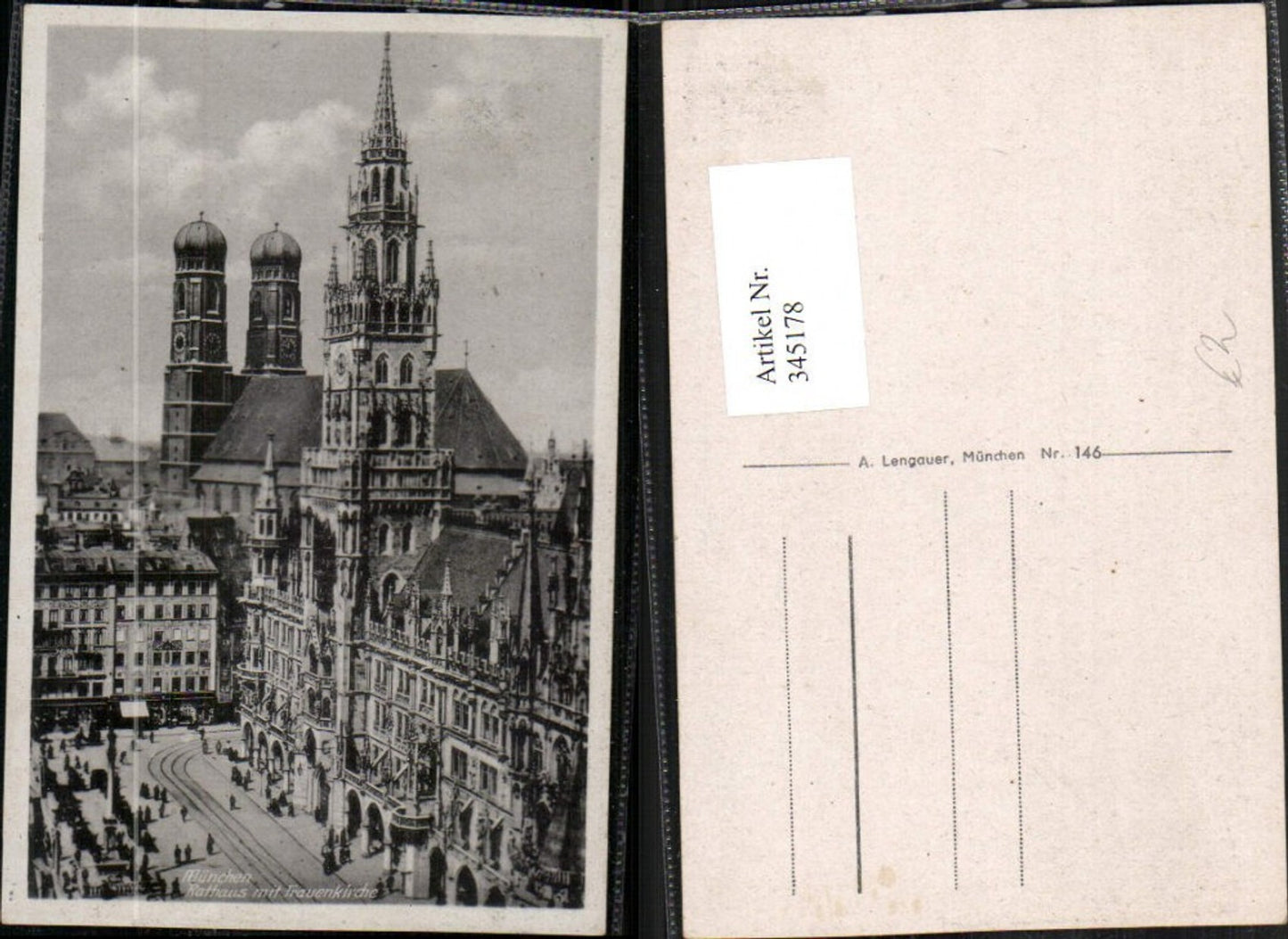 345178,München Rathaus m. Frauenkirche Kirche