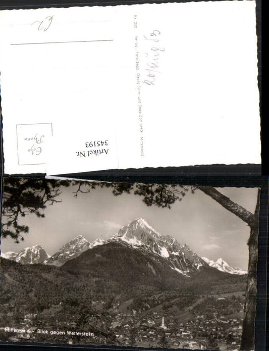 345193,Mittenwald Totale geg. Wetterstein Bergkulisse
