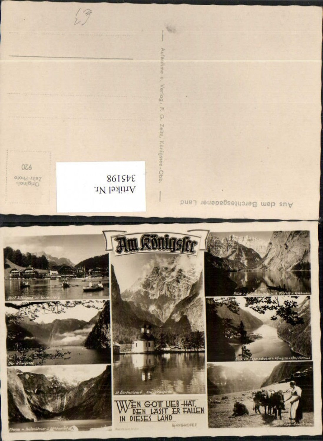 345198,Königssee See b. Schönau St. Bartholomä Sennerei Bergkulisse Mehrbildkarte
