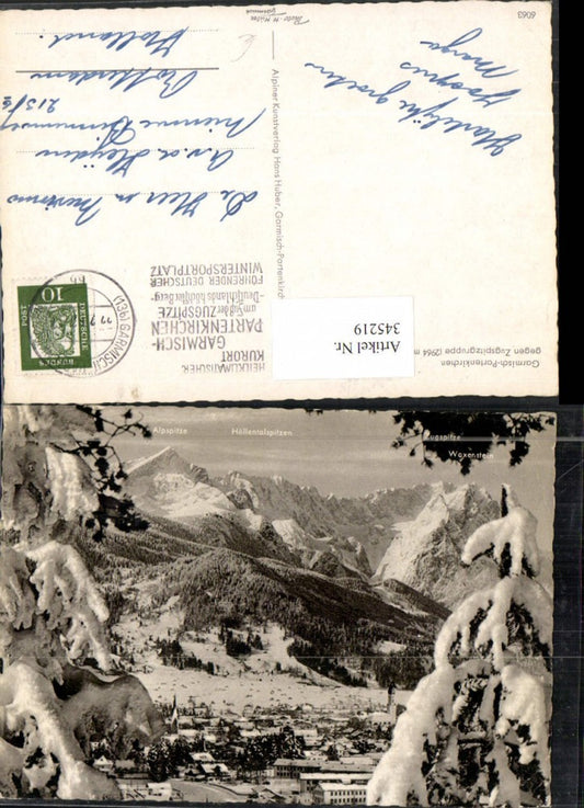 345219,Garmisch-Partenkirchen Totale geg. Zugspitzgruppe Bergkulisse Winterbild