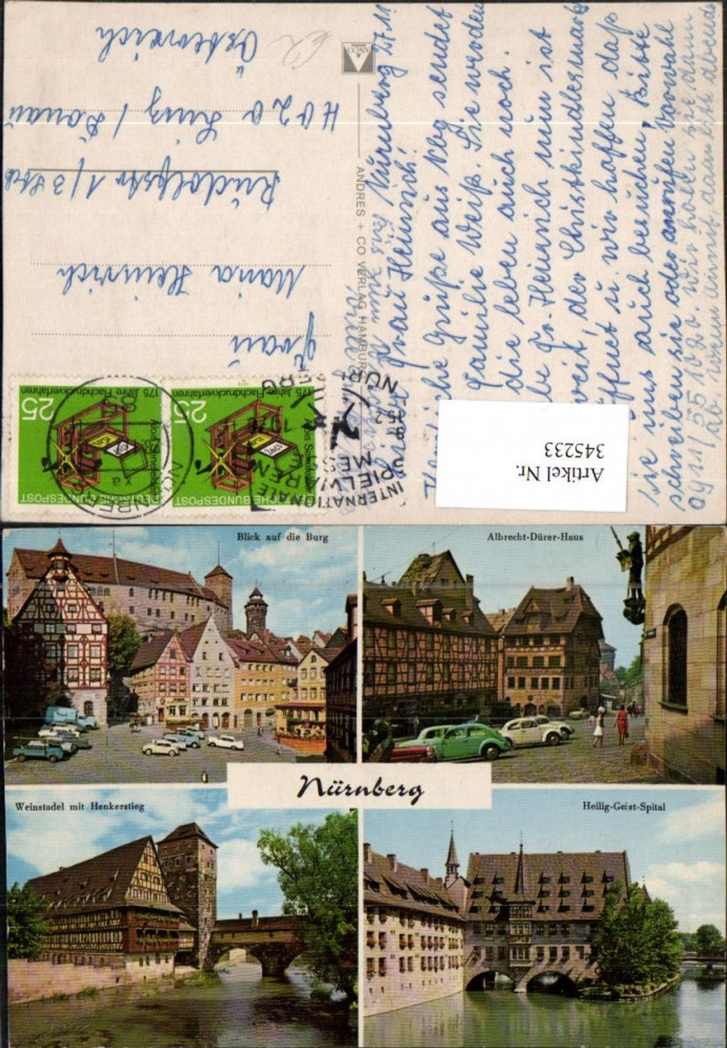 345233,Nürnberg Burg Albrecht-Dürer-Haus Heilig-Geist-Spital Henkerstieg Mehrbildkarte