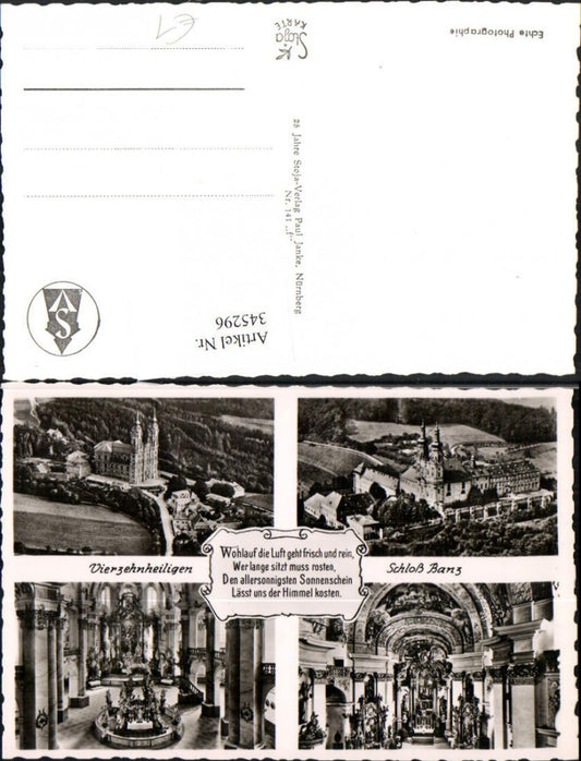 345296,Basilika Vierzehnheiligen u. Schloss Banz Mehrbildkarte