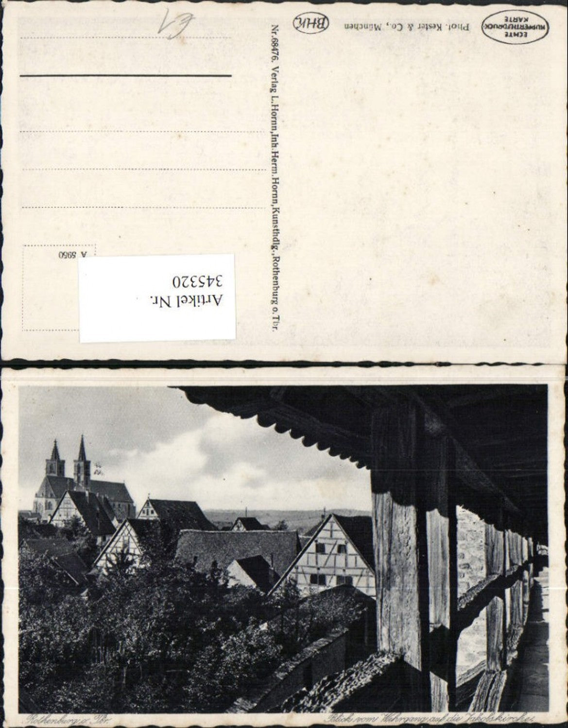 345320,Rothenburg ob d. Tauber Blick vom Wehrgang auf die Jakobskirche