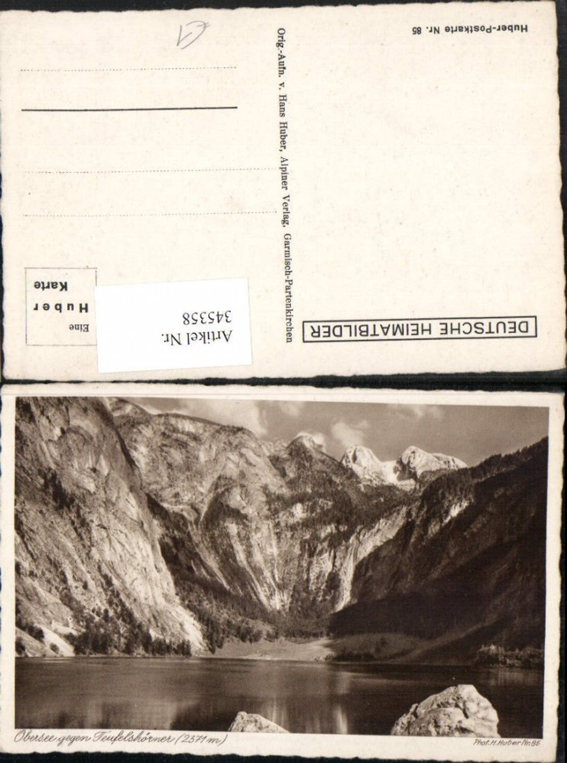345358,Obersee See b. Schönau geg. Teufelshörner Bergkulisse