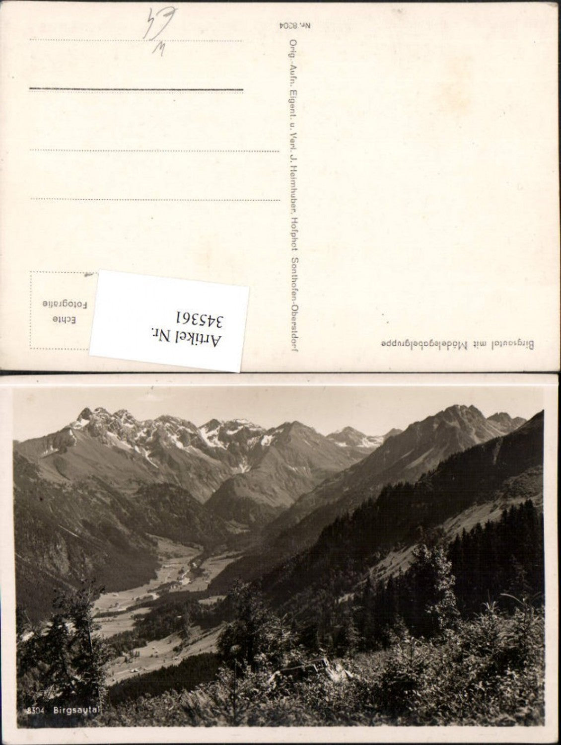 345361,Birgsautal b. Oberstdorf im Allgäu m. Mädelegabelgruppe Bergkulisse