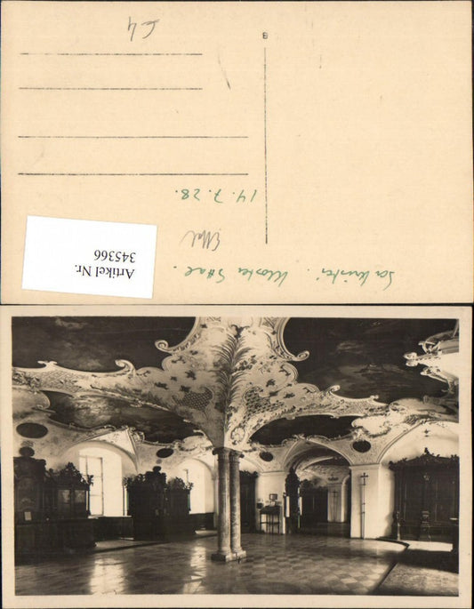 345366,Foto AK Kloster Ettal Sakristei Innenansicht