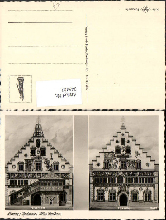 345403,Lindau im Bodensee Altes Rathaus Vorder- u. Rückseite Mehrbildkarte