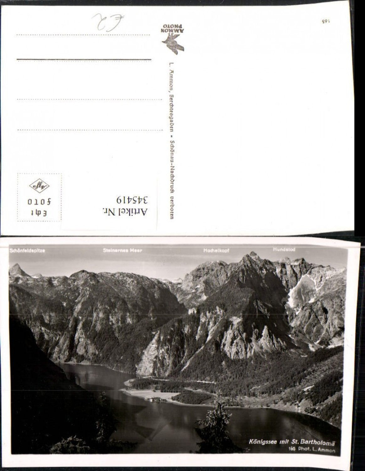 345419,Königssee See b. Schönau m. Bartholomä Bergkulisse