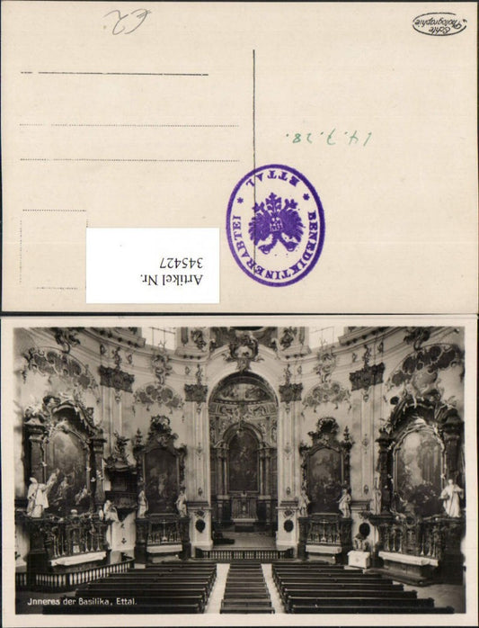 345427,Ettal Basilika Kirche Innenansicht