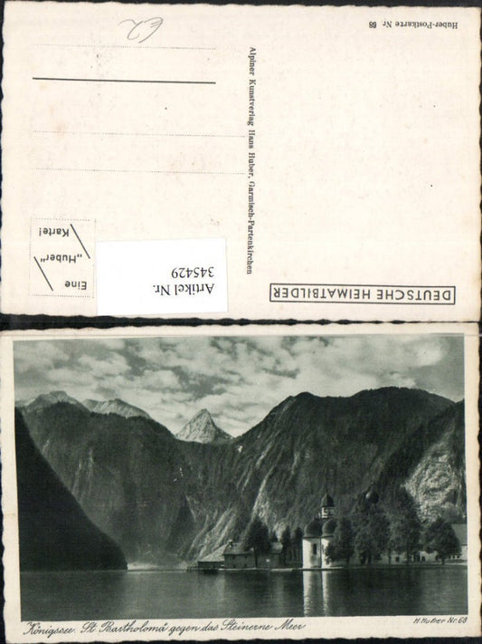 345429,Königssee b. Schönau St. Bartholomä geg. Steinerne Meer Bergkulisse