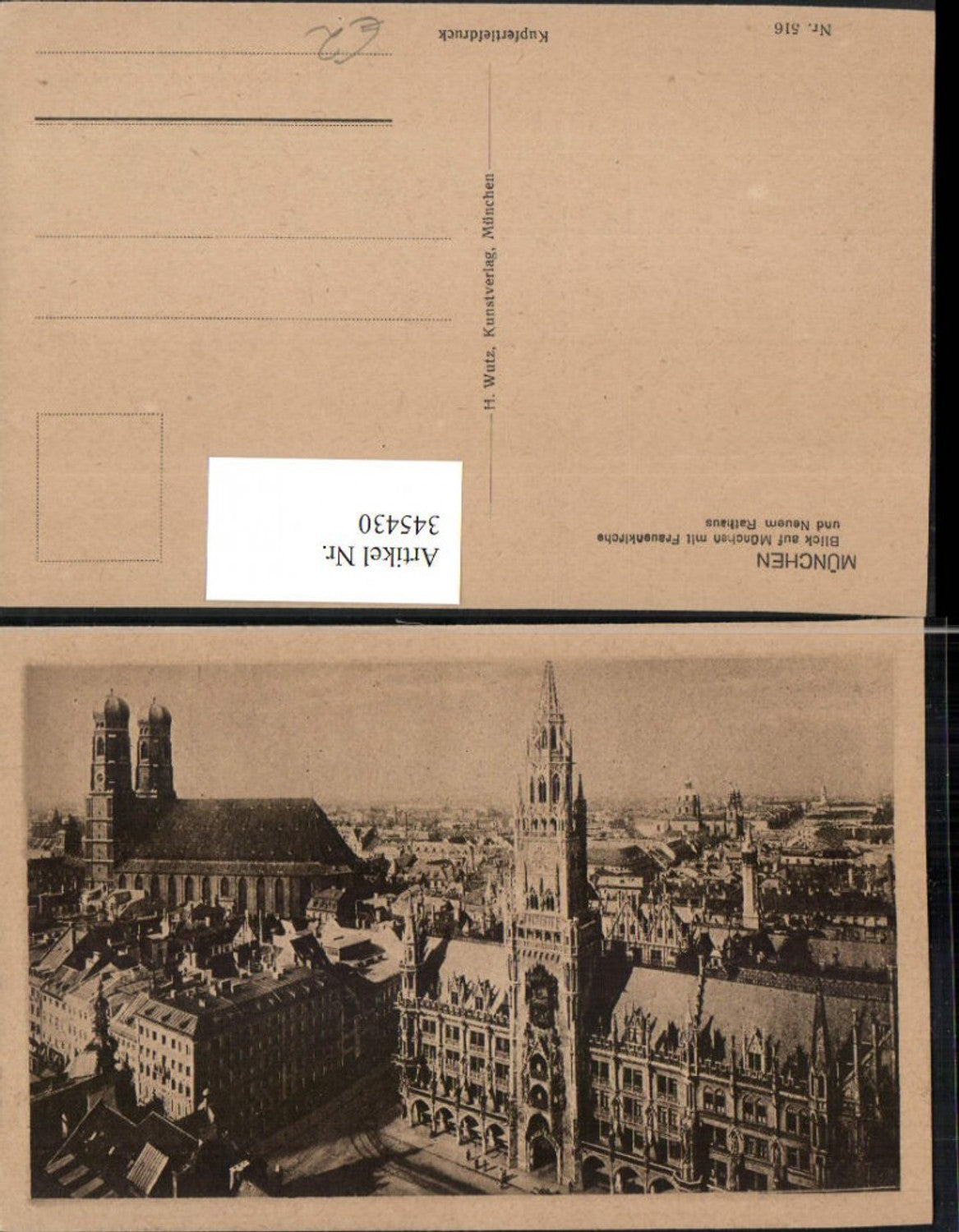 345430,München Teilansicht m. Frauenkirche u. Rathaus