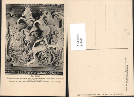 345446,Bad Kleve Hotel zum großen Kurfürsten Deckenskulpturen Sturz Sonnengottes Phaeton