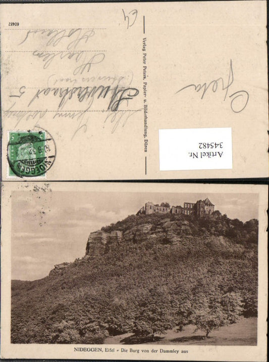 345482,Nideggen in d. Eifel Burg von der Dammley aus