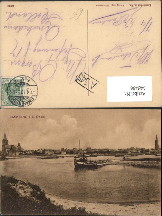 345496,Emmerich am Rhein Teilansicht Dampfer