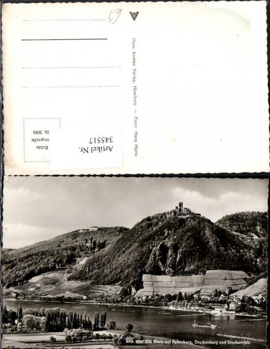 345517,Blick auf Petersberg Drachenburg u. Ruine Drachenfels b. Königswinter