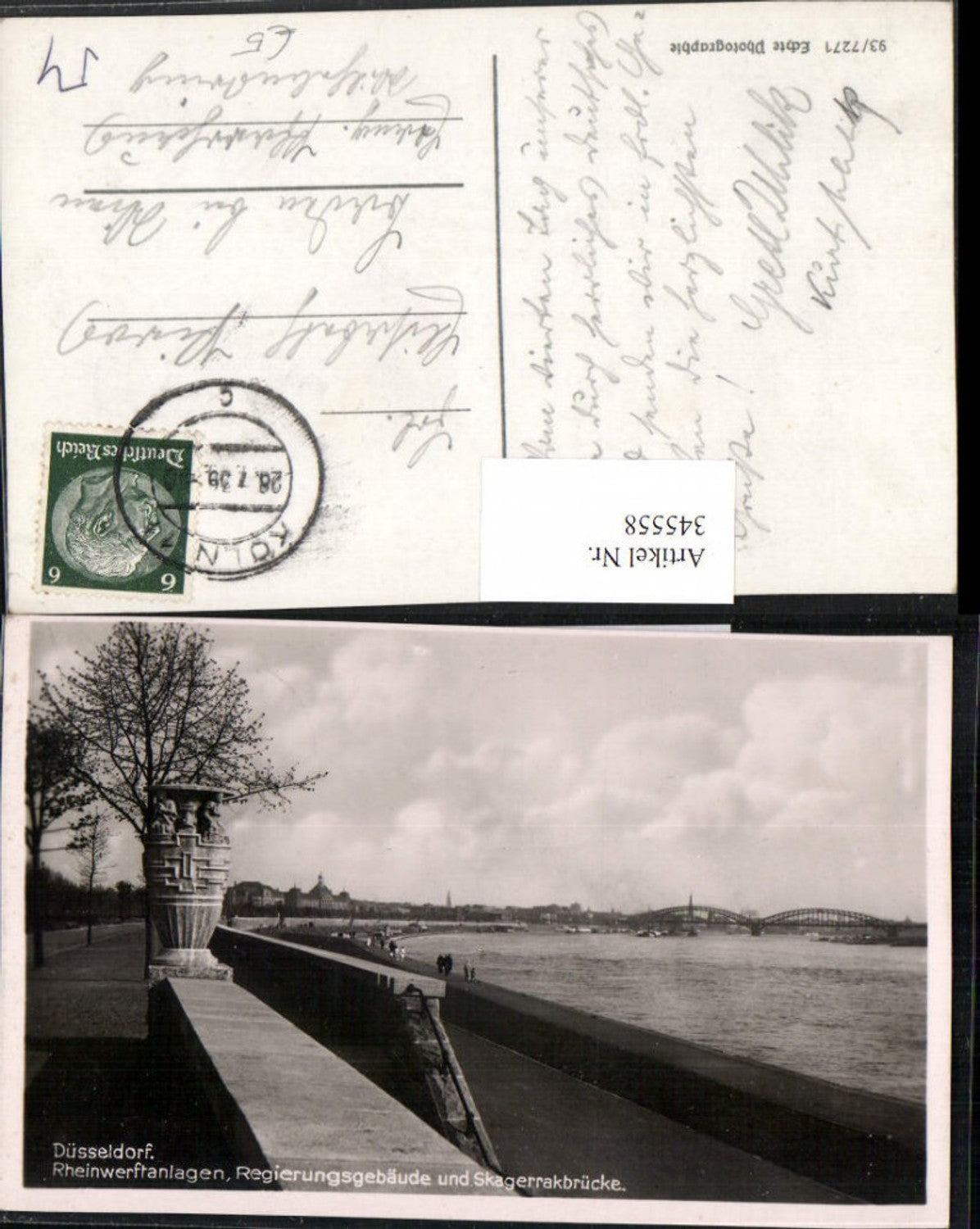 345558,Düsseldorf Rheinwerftanlagen Regierungsgebäude u. Skagerra-Brücke