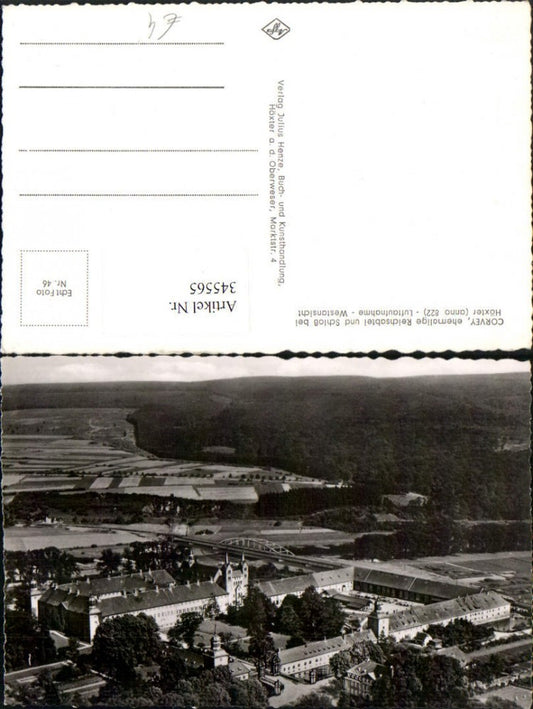 345565,Corvey Abtei u. Schloss b. Höxter Fliegeraufnahme
