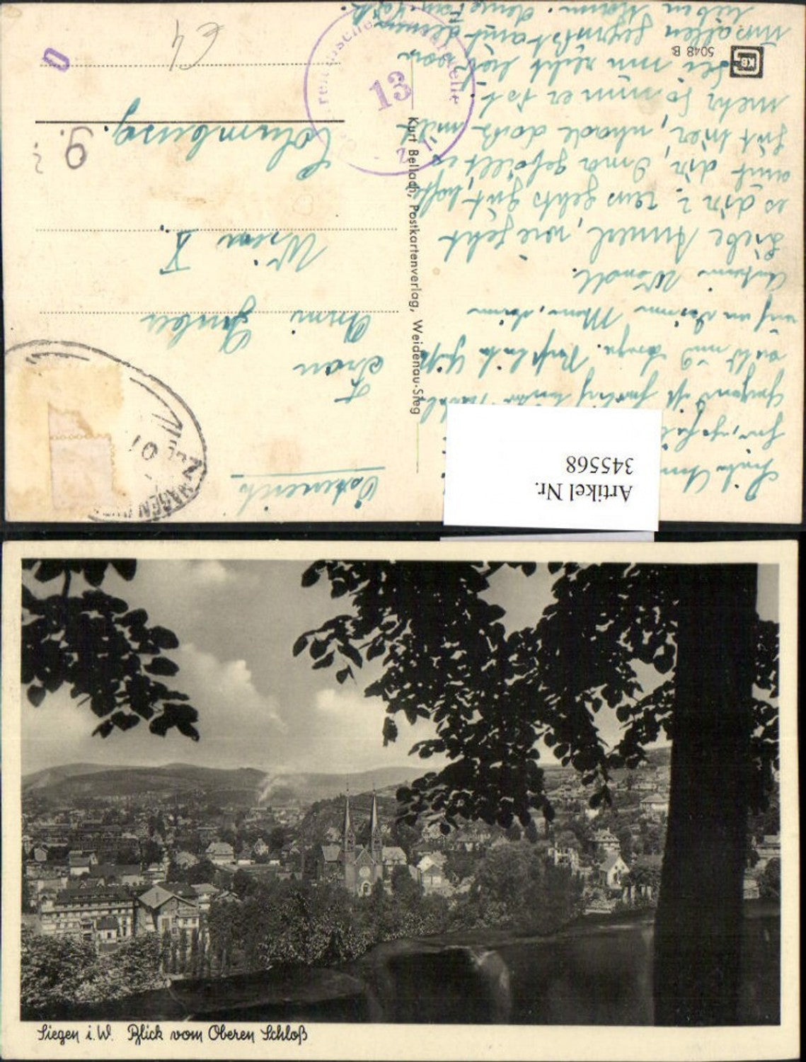 345568,Siegen Totale Blick vom Oberen Schloss