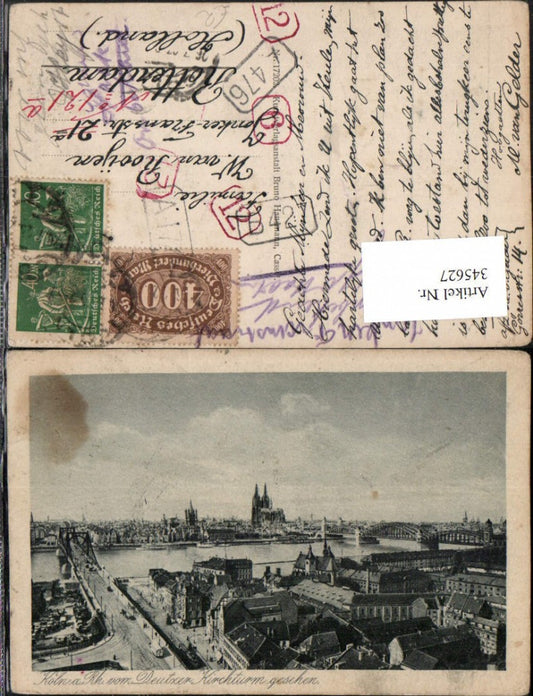 345627,Köln am Rhein Totale vom Deutzer Kirchturm