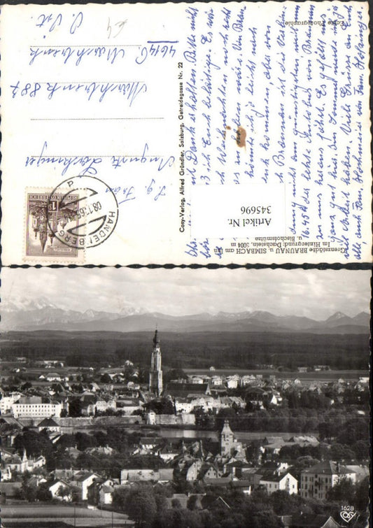 345696,Braunau u. Simbach am Inn Totale m. Dachstein u. Bischofsmütze pub Cosy 1628