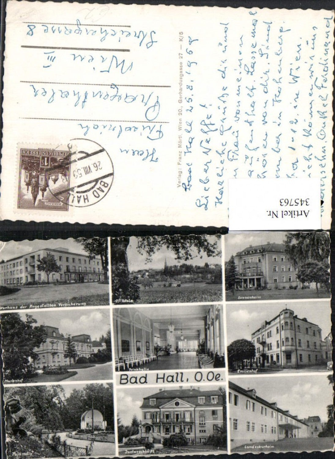 345763,Bad Hall Totale Kurhaus Marienhof Justusschlössl Parkmotiv Mehrbildkarte