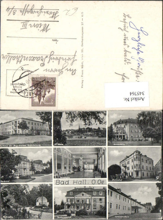 345764,Bad Hall Totale Kurhaus Marienhof Justusschlössl Parkmotiv Mehrbildkarte