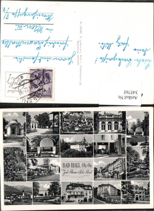 345765,Bad Hall Totale Kurhaus Trinkhalle Kurpark Pavillon Mehrbildkarte
