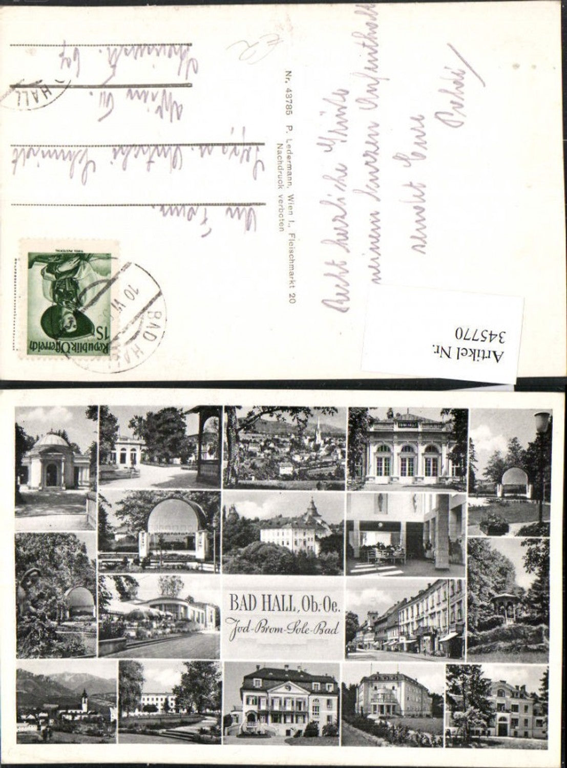 345770,Bad Hall Totale Kurhaus Kurpark Trinkhalle Pavillon Mehrbildkarte