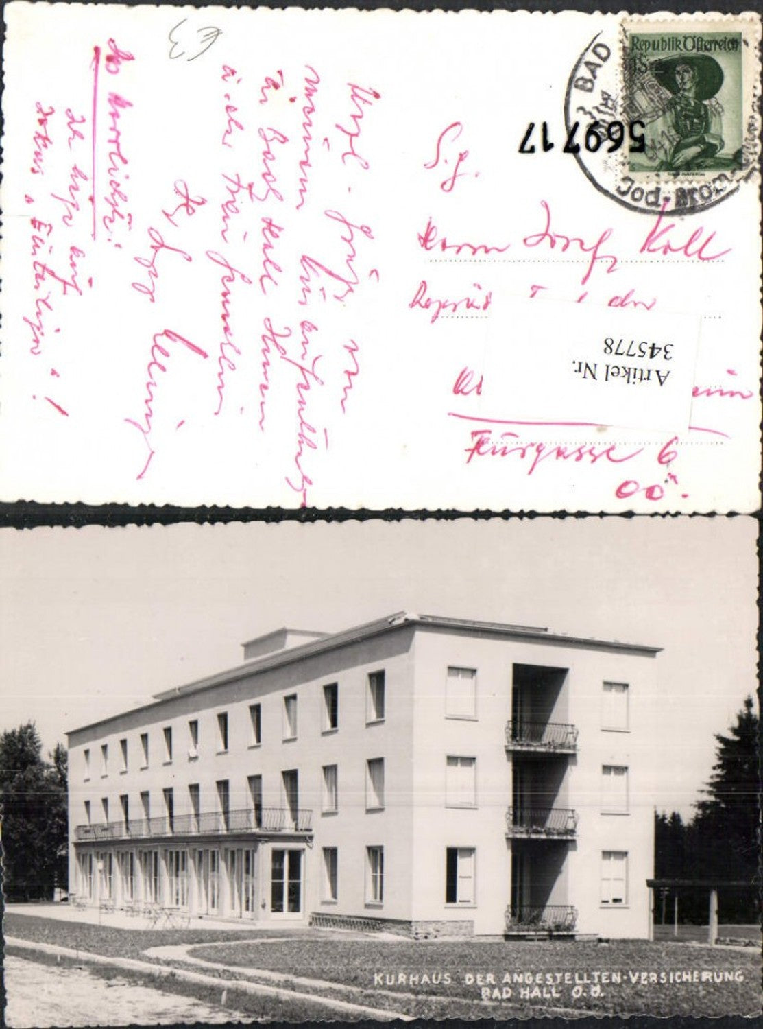 345778,Bad Hall Kurhaus d. Angestellten Versicherung
