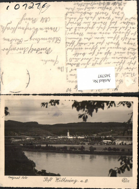 345797,Blick auf Stift Wilhering an d. Donau